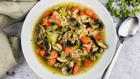 Easy Vegan Mushroom Barley Soup