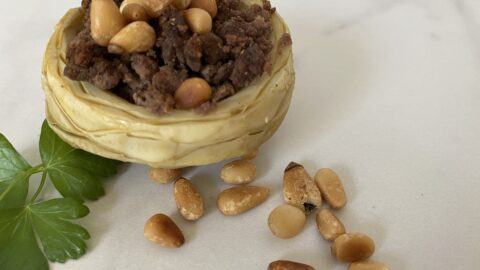 quick and easy artichoke cups with ground beef