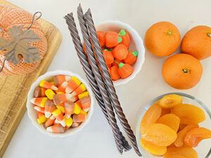 healthy halloween snack board