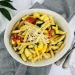 healthy rainbow pasta salad