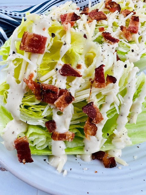 Iceberg Wedge Caesar Salad with Bacon