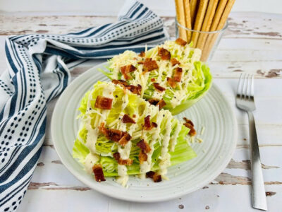 Wedge Iceberg Caesar Salad with Bacon