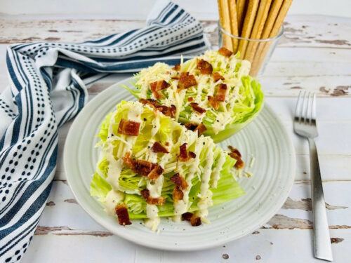 Wedge Iceberg Caesar Salad With Bacon Healthy Foodie