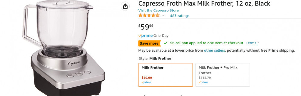 capresso froth max milk frother