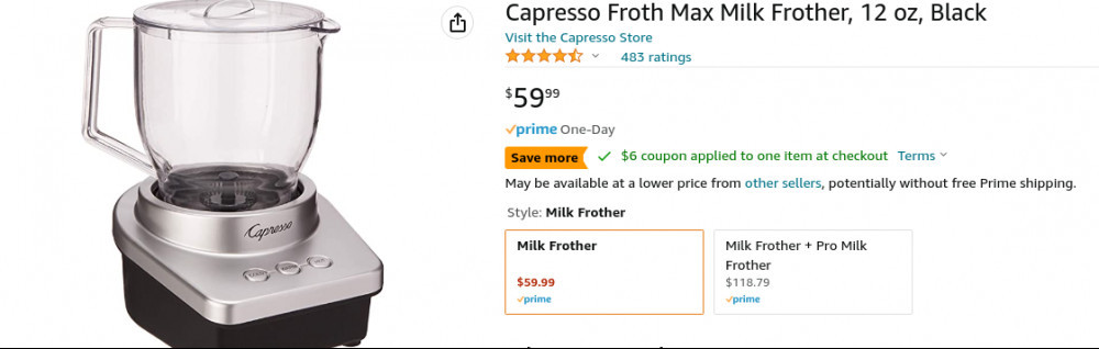 Capresso Froth Max Milk Frother