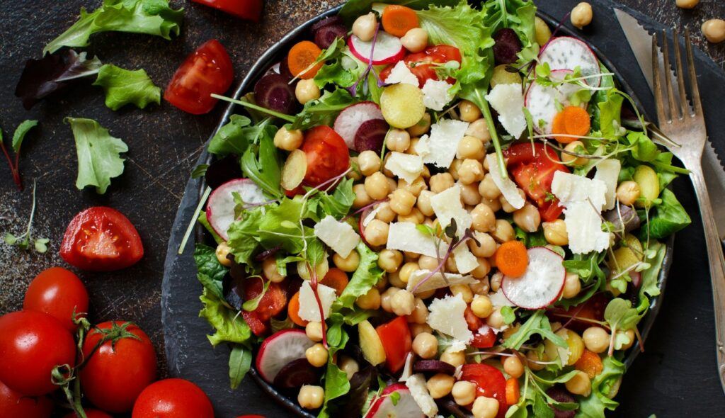 Greek Chickpea Salad is one of the Summer Salads Without Lettuce