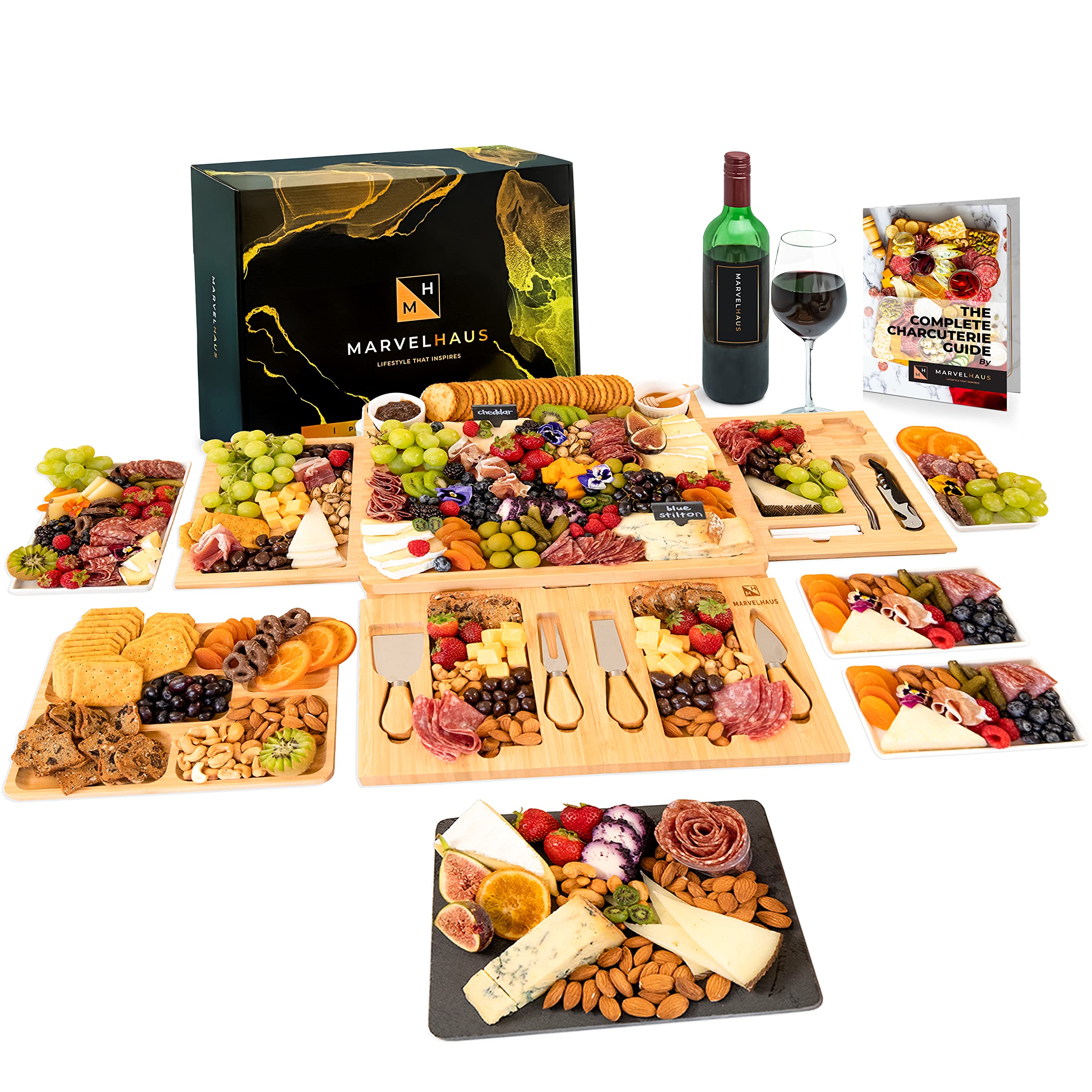 Best Charcuterie Board for Large Events: MarvelHaus Large Charcuterie Board Set